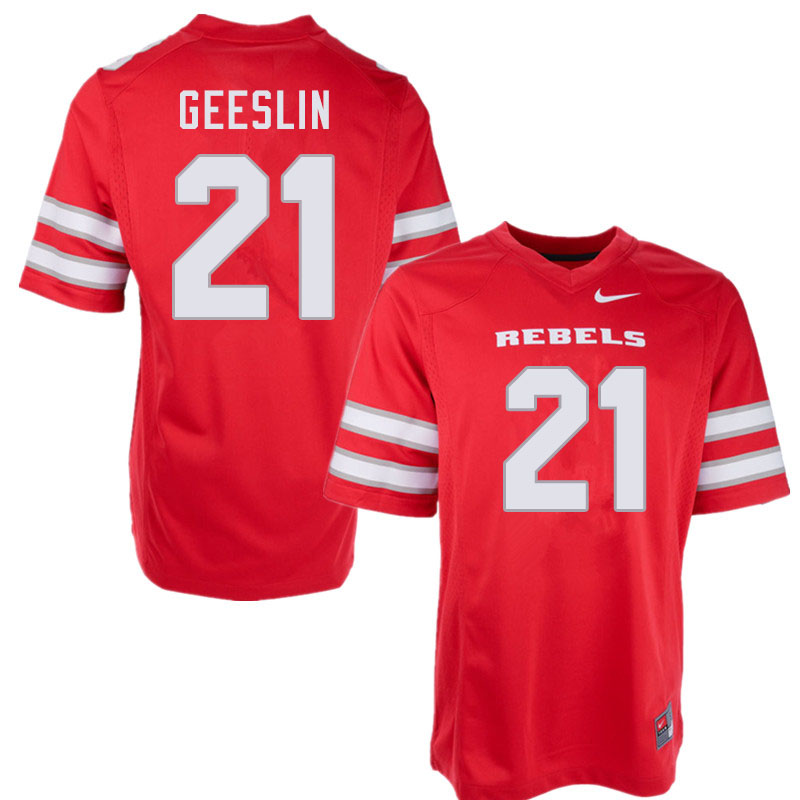 Men #21 Tiger Geeslin UNLV Rebels College Football Jerseys Sale-Red - Click Image to Close